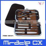 Stainless Steel Black Octagon Shaped Professional Manicure Set