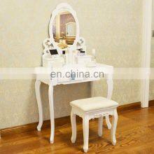 White Dressing Table Vanity Makeup Desk With 4 Drawers, Mirror Set and Stool thumbnail-5