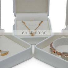 Wholesale White Color Leather Convex Edge Jewelry Box Long Chain Box thumbnail-5