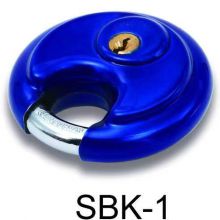 colorful keyed disc and discus padlock with strong chrome plated shackle