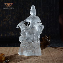 High Quality Tanwan Liuli Crystal Kwan Yin Bodhisattva Religious Buddha Statue thumbnail-3