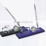 Fashion office desk top sets crystal pen holder multifunctional office set clock