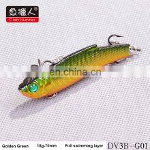 Sea Bass Fishing Lures Wholesale Fish Hunter DV3B VIB 70MM 18G Lures Fishing Bait Minnow Lure Trout thumbnail-3