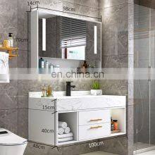 100cm Modern Luxury Stone Bathroom Vanity Set Bathroom Vanities Combo Cabinet Unit LED Smart Mirror Cabinet thumbnail-3
