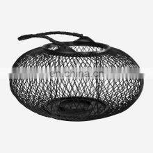 Hot Large Big Round Black Bamboo Lantern Centerpiece Candle Holder in Bulk European Style Vietnam Supplier thumbnail-1