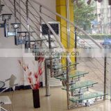 morden indoor tempered glass staircase