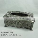 Metal Rectangle Rose Tissue Box (LD-4327L/D/P)