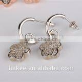 Wholesale Fashion Lady's Jewelry 925 Sterling Silver Earring Gold Plated Wax Micro Pave Setting Earring thumbnail-5