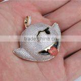 Hip Hop Style Jewelry Funny Face Pendant 925 Silver Micro Setting High Polish thumbnail-4