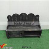 Rustic Stained Wooden Black Benches Indoor With Storage