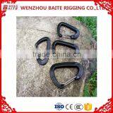 OEM Manfacturer Mini Carabiner Aluminum Hook ,Outdoor Embossed D Shaped Carabiner Bit Aluminum Snap Hook,Black Aluminum hook