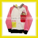 2016 Top Products Bros Baby Rinne hidden in Red Pocket Women Printed Pink Long Sleeve White Zippered Hoodie