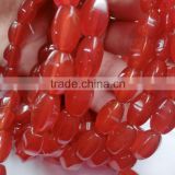 8*12mm Natural Red Carnelian Beads Gemstones Manufacture & supply wholesalers & Exporters of Faceted Rice Beads