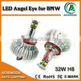 LED Angel Eye Light 32w,H8 12v LED Marker Lights,32W H8 Angel Eyes for Car