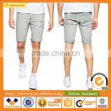 Light Grey Super Skinny Destroyed Wash Denim Shorts Jeans Shorts With Spray Coating For Men thumbnail-1