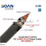 Cu/XLPE/Cts/PVC Power Cable 3.6/6Kv 1/C IEC 60502-2 thumbnail-1