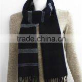 Yarn Dyed Split Joint Wool Scarf With Fringe thumbnail-2