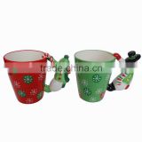 factory wholesale paintable ceramic mugs with special handle