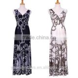 printed polyester summer maxi dresses for women