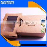 FDA approved Food grade kraft paper Disposable Wholesale snack salad box with Anti-fog PET window