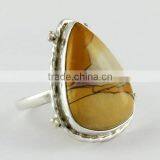 Dazzling Quality !! Bezel Setting Mookaite 925 Sterling Silver Ring, Indian Fashion Silver Jewellery, 925 Silver Jewellery thumbnail-1