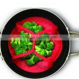 Non Stick Microwave Silicone Vegetable Steamer Basket Insert Cooking Pot thumbnail-6