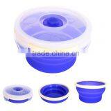 Round Collapsible Heat Silicone Lunch Box thumbnail-2