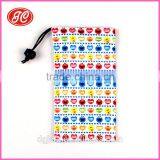 Coloful Heat Transfer Printing Soft Microfiber Bag for Mobile Phone /charger thumbnail-1