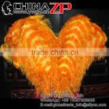 ZPDECOR Wholesale Leading Supplier 65-70cm Length Large Dyed Orange and Yellow Striped Ostrich Feathers for Parties