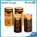 Sidiou Group Powerful 16340 Lithium Ion Battery 3.7V 600mAh Rechargeable Battery for LED Flashlight (A Set of 4 Pieces)