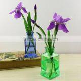 Wholesale Sprayed Colored Blue Glass Vases for Home Decor thumbnail-2