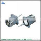 Powder Coating DIN 7/16 Plug & Jack Connector With 4 Hole Flange for Microstrip