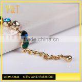 Factory Price 925 Sterling Silver Custom Lettering Jewerly Rose Gold Plating Inlaid Green Zirconia Adustable Bracelet thumbnail-2