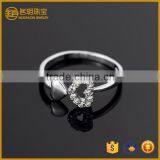 Lovers jewelry heart imitation diamond rings silver plated fashion white gold color jewellery engagement ring