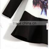 Black Glasses Dog Print Falbala Cotton Blend New Dress thumbnail-5