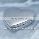 Heart Shape Silver Size:95*90*22MM for Cookies Package Heart Shape Decoretive Tin Boxes