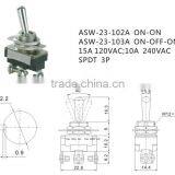 ASW-23-102A SPDT 3P 15A 120VAC Toggle Switch thumbnail-2