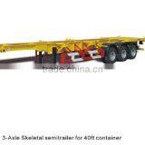 40ft Container Carrier 3 Axle Skeleton Semi Trailer for Sale thumbnail-4