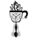 Home Decor Pendulum Wall Clock Coffee Cup Design Pendulum Wall Clock Modern Wall Clock for Home Decoration Decorative Wall Clock thumbnail-2