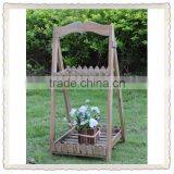 Newest Vintage Green Wood Flower Stand thumbnail-5