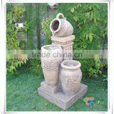 Three Urn Jar Water Feature Led Light Fountain thumbnail-2