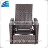 Outdoor PE Rattan Wicker Bar Armrest Chair Lounger With Cream Cushion thumbnail-1