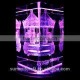 3d Laser Carousel Antique New Baby Gift Crystal thumbnail-2