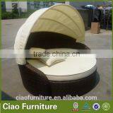 Outdoor Sunbed for Adults Rattan Patio Furniture Round Bed thumbnail-1