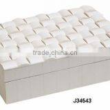 Half Round White Pattern Bone Mosaic Wooden Box Available in All Sizes and Colours thumbnail-1