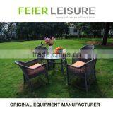 FEIER A6001CH 4 Seats Wicker Outdoor Chair Rattan Table and Chair Set thumbnail-1