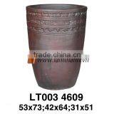 Vietnam Stylish Pattern Rustic High Fired Flower Pot For Manufacturer thumbnail-1