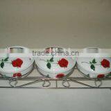 Porcelain Spice Jar With Iron Rack thumbnail-2