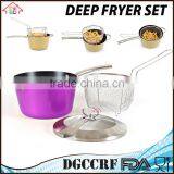 NBRSC Home Nonstick Covered Deep Fryer Aluminum Fry Pot and Basket With Stainless Steel Handle thumbnail-4
