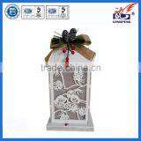 White Wood Led Lantern,wooden Lantern,antique Wood Candle Lanterns for Christmas Decorations thumbnail-1